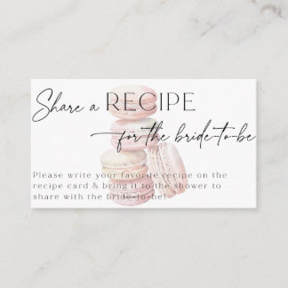 Tarjeta De Recepción Receta de ducha de novia solicitud Macaron rosa