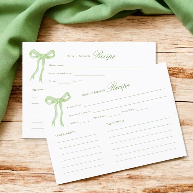 Tarjeta De Recepción Receta de ducha de novias con sabor verde (Subido por el creador)