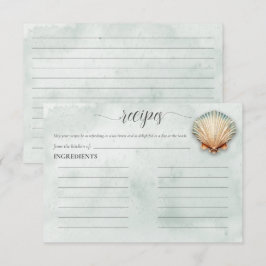 Tarjeta De Recepción Receta de Ducha Nupcial Acuática de Conchas Marina