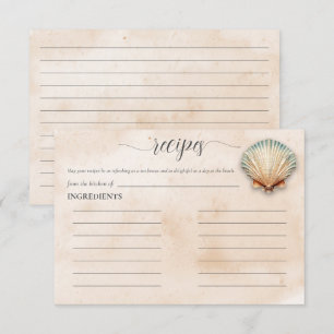 Tarjeta De Recepción Receta de Ducha Nupcial de Conchas de Mar Costeras