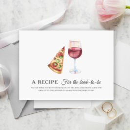 Tarjeta De Recepción Receta de ducha nupcial para la novia