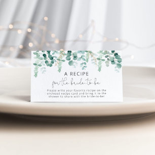Tarjeta De Recepción Receta de eucalipto acuarela para la futura novia