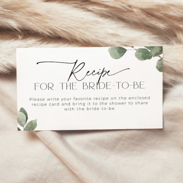 Tarjeta De Recepción Receta de Eucalyptus para la futura novia (Subido por el creador)