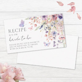 Tarjeta De Recepción Receta de flor silvestre morado rosa de Rubor con