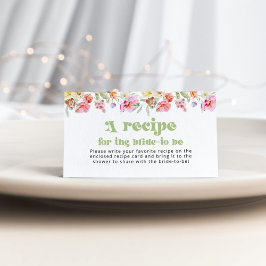 Tarjeta De Recepción Receta de flor silvestre para la novia