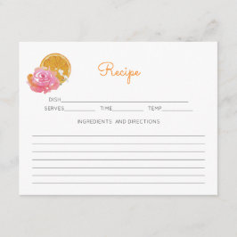 Tarjeta De Recepción Receta de floral rosa para el tema del cítrico nar