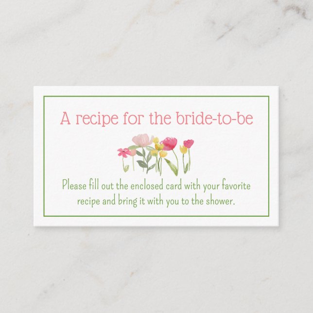 Tarjeta De Recepción Receta de flores silvestres acuáticas para la novi (Anverso)