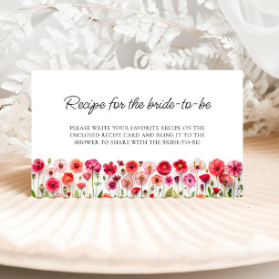 Tarjeta De Recepción Receta de flores silvestres para la novia