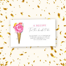 Tarjeta De Recepción Receta de helado floral para la futura novia