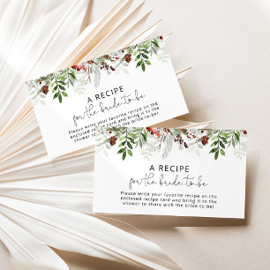Tarjeta De Recepción Receta de invierno de siempre verde para que la no