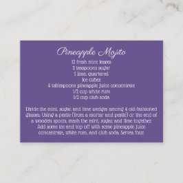 Tarjeta De Recepción Receta de la bebida emblemática de la boda Daisy P