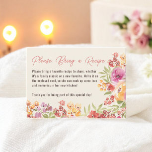 Tarjeta De Recepción Receta De La Ducha Bridal Boho Floral Pintada A Ma