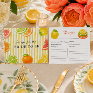 Tarjeta De Recepción Receta de la ducha nupcial de cítricos Main Squeez