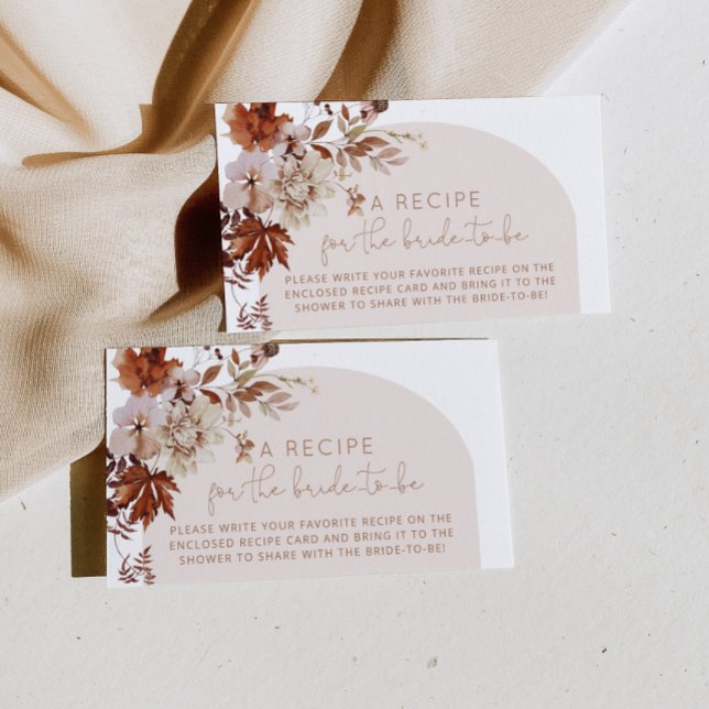Tarjeta De Recepción Receta de la novia sobre la caída del arco de boho (Subido por el creador)