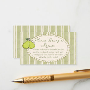 Tarjeta De Recepción Receta de la pareja perfecta de pera para la fiest