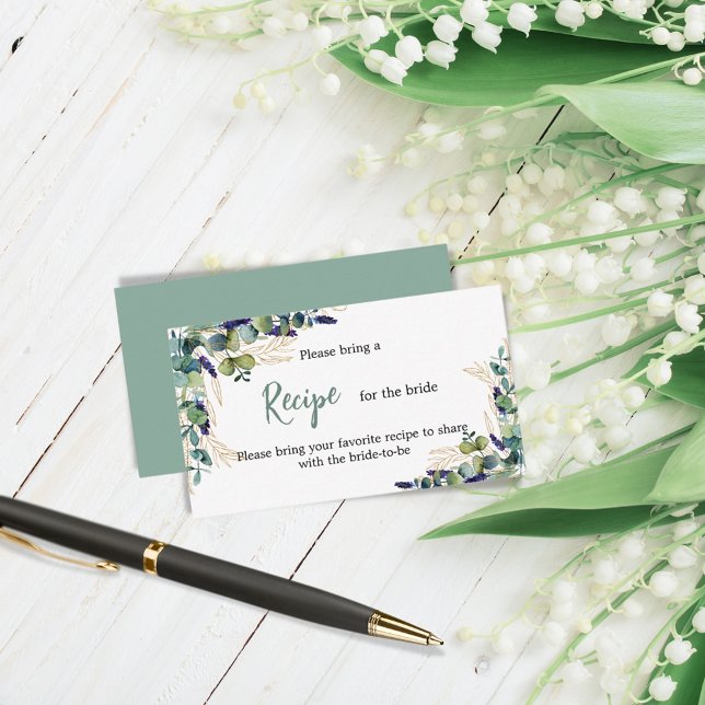 Tarjeta De Recepción Receta de lavanda para baby shower nupcial (Subido por el creador)