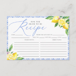 Tarjeta De Recepción Receta de Limón Italiano Positano Azul para la Nov