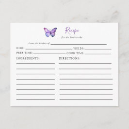 Tarjeta De Recepción Receta de mariposa de ducha de novia con guión púr