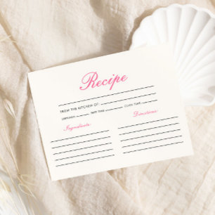 Tarjeta De Recepción Receta de mariposas: ducha de novias