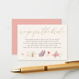 Tarjeta De Recepción Receta De Mariposas Para La Ducha Bridal