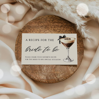 Tarjeta De Recepción Receta de Martini para Despedida de Soltera Love i