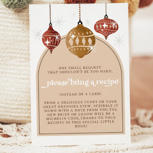Tarjeta De Recepción Receta de Navidades de ornamentos retro bauble