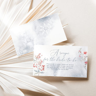 Tarjeta De Recepción Receta de nieve de invierno para la novia