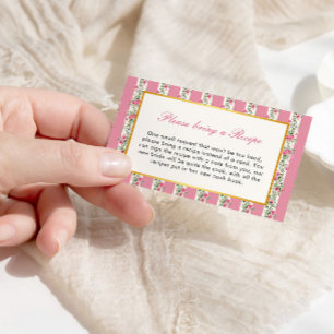 Tarjeta De Recepción Receta de novia Fiesta de té Love Shack