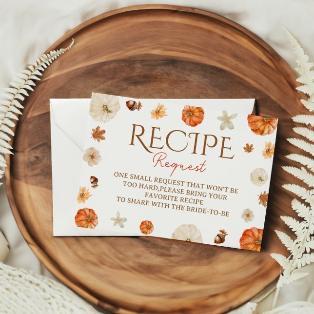 Tarjeta De Recepción Receta de otoño solicitud ducha de novia (Subido por el creador)
