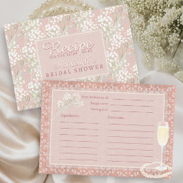 Tarjeta De Recepción Receta de Pearl & Prosecco Rubor Bridal Shower