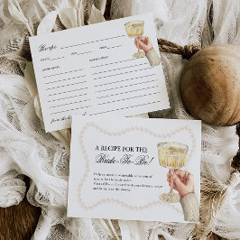 Tarjeta De Recepción Receta de Pearls & Prosecco Elegante Bridal Shower
