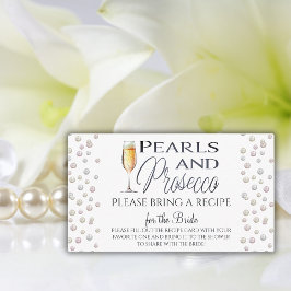 Tarjeta De Recepción Receta de Pearls y Prosecco Bridal Shower