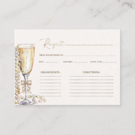 Tarjeta De Recepción Receta de Pearls y Prosecco Bridal Shower
