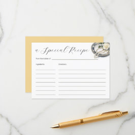 Tarjeta De Recepción Receta de perlas y Rosa de ducha de novia
