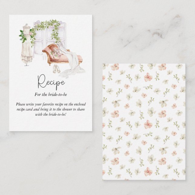 Tarjeta De Recepción Receta de recetas de habitación de Boho Bride eleg (Anverso / Reverso)