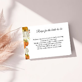 Tarjeta De Recepción Receta de solicitud de calabaza para la novia