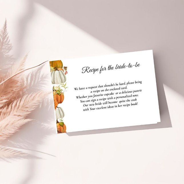 Tarjeta De Recepción Receta de solicitud de calabaza para la novia (Subido por el creador)