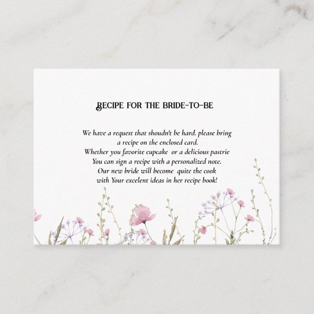 Tarjeta De Recepción receta de solicitud de matrimonio con flores silve (Anverso)