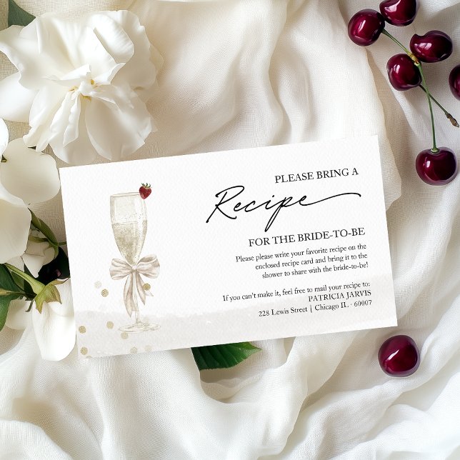 Tarjeta De Recepción Receta de solicitud de receta de ducha de champán  (Subido por el creador)