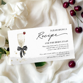 Tarjeta De Recepción Receta de solicitud de receta de ducha de champán