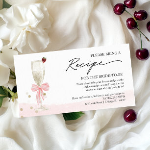 Tarjeta De Recepción Receta de solicitud de receta de ducha de champán 