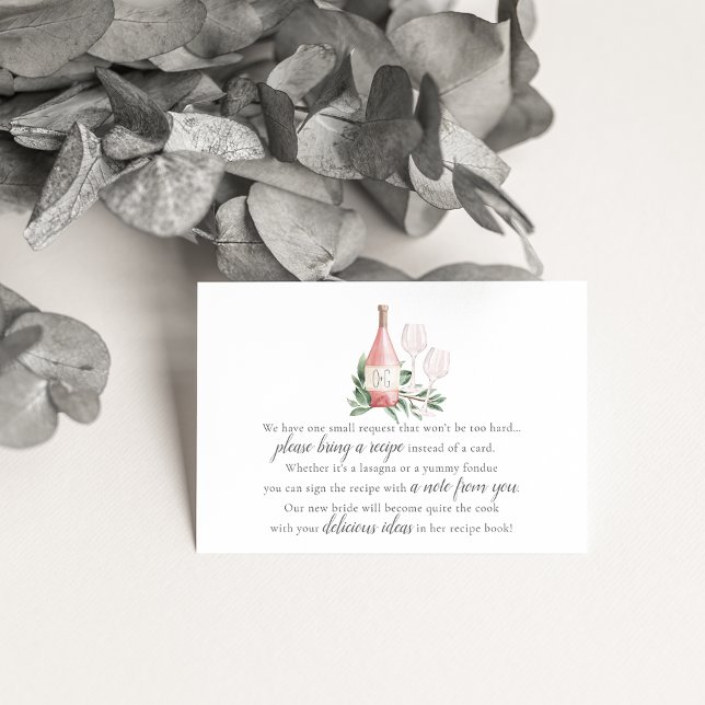 Tarjeta De Recepción Receta de solicitud de receta de Rosé Wine Bridal  (Subido por el creador)