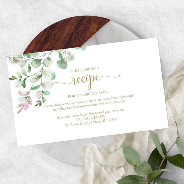 Tarjeta De Recepción Receta de solicitud de receta para ducha de novia  (Subido por el creador)