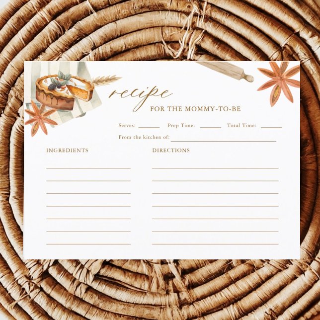 Tarjeta De Recepción Receta de surco de Fiesta de calabaza de leche de  (Subido por el creador)