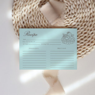 Tarjeta De Recepción Receta de Té de la Tarde Desayuno Nupcial Dibujada