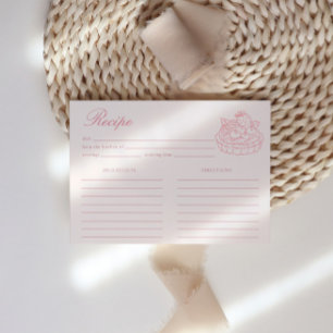 Tarjeta De Recepción Receta de Té de la Tarde Desayuno Nupcial Rosa Dib