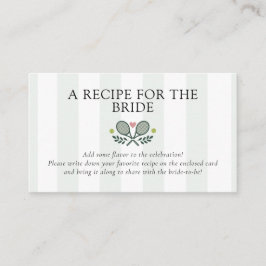 Tarjeta De Recepción Receta de tenis de pareja perfecta solicitud ducha