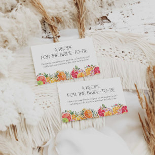 Tarjeta De Recepción Receta de verano para la novia