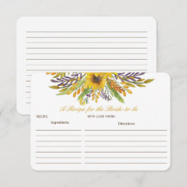 Tarjeta De Recepción Receta editable para la futura carta de novias