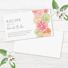 Tarjeta De Recepción Receta Elegante Citrus Bridal Shower